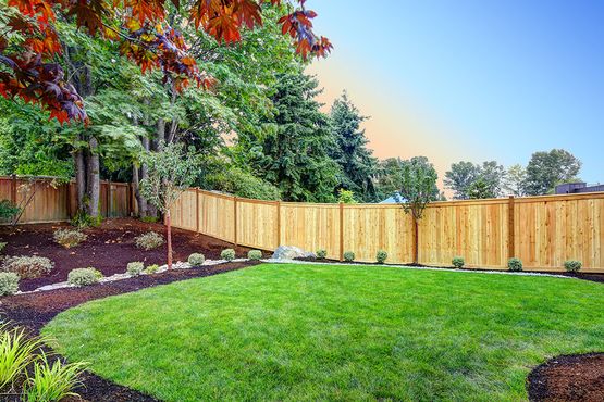 A customer garden with a new fence